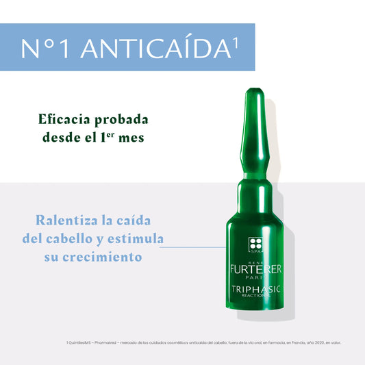 René Furterer Triphasic Reactional Tratamiento anticaída tópico Caída de cabello reactiva (12 unidades)