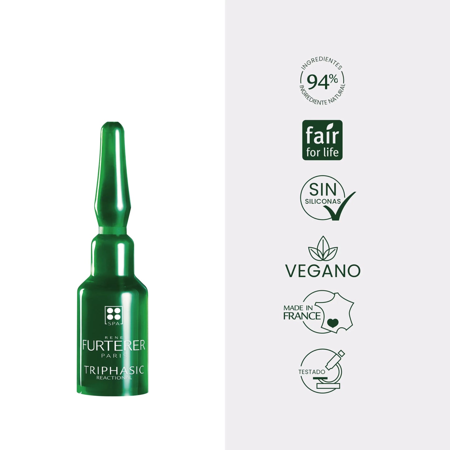 René Furterer Triphasic Reactional Tratamiento anticaída tópico Caída de cabello reactiva (12 unidades)